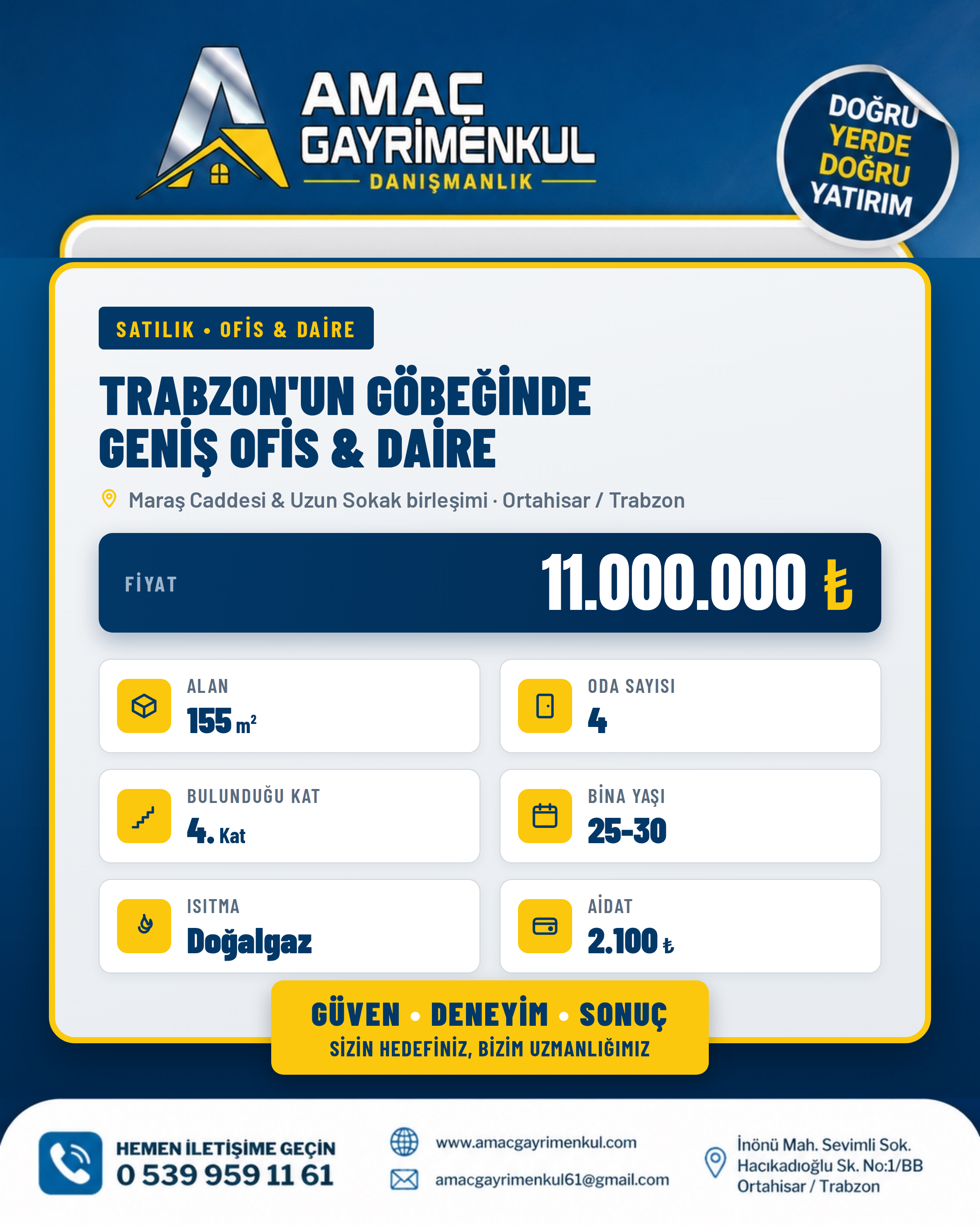 Trabzon'un Göbeğinde Geniş Ofis & Daire